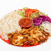 Shaorma la farfurie cu orez Shaorma la Pelit Istanbul Kebab Delivery din Târgu Mureş