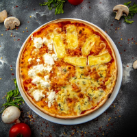 Quatro Formaggi 580 g PIZZA STANDARD 32 cm (REȚETĂ NOUĂ) la Rexo LunchBox din Târgu Mureş