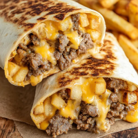 Cheesy Bacon Fries Burrito 350 g TEX-MEX FIESTA  la Rexo LunchBox din Târgu Mureş