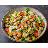 Garlic Shrimp Salad Shrimp salad la Fresh District din Târgu Mureş