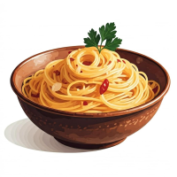 Spaghetti AGLIO OLIO E PEPERONCINO Primi piatti vegetariano la Fresca Pasta Bar din Târgu Mureş