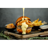 American Smashburger Special COMBO (with fries & sauce) 590 g Special Burgers la Negro Cafe - Lounge din Târgu Mureş